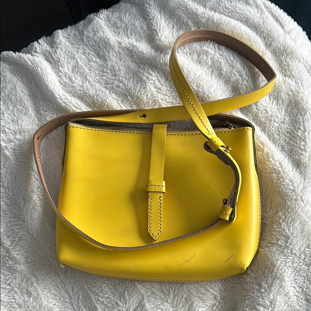 Yellow Leather Crossbody Bag